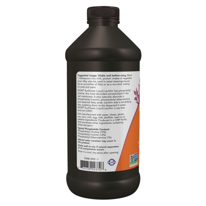 NOW Flytende Solsikke-Lecitin