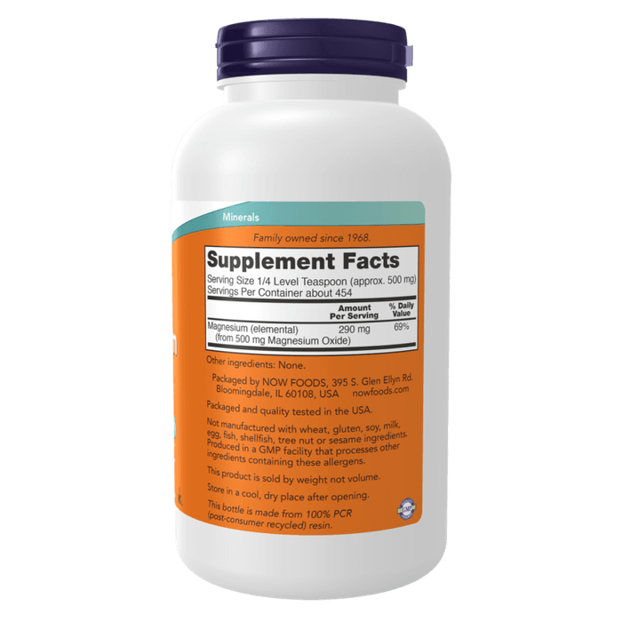 NOW Magnesium Oxide Pulver