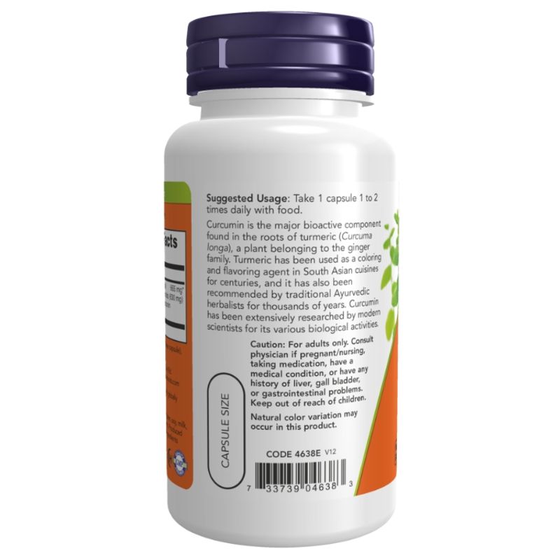 Curcumine Turmeric Now Foods - 120 Gélules - Complément Alimentaire - Fabriqué Aux USA