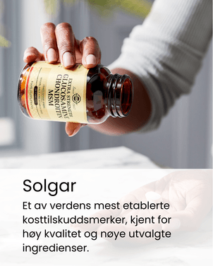 Glasskrukke med kosttilskudd fra Solgar