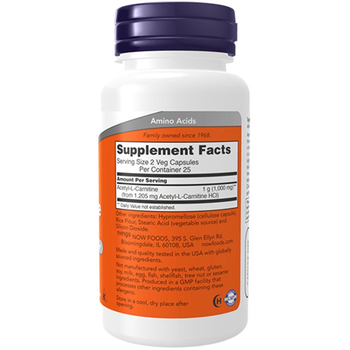 NOW Acetyl-L-Carnitine 500mg kapsler